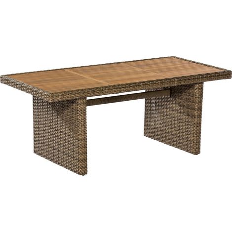 Toskana Tisch 185x90cm Alu/Kunststoffgeflecht/Akazie (1/3)