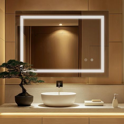 Miroir LED Salle de Bain avec Éclairage 60x80 cm (1/5)