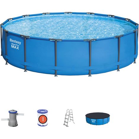 Bestway Piscina RotonSteel Pro Max (Ø427x107cm) con Pompa a Filtro Art. 56950 - Steel Pro Max (Ø427x107cm) - Piscine