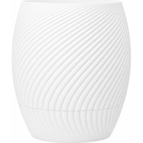 Maceta blanca de pared con autorriego y platillo para hierbas aromáticas. (1/3)