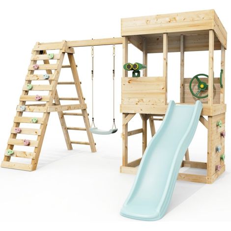 Rebo Lookout Tower with Single Swing, Wave Slide, Climbing Wall and Adventure Pack (1/4)