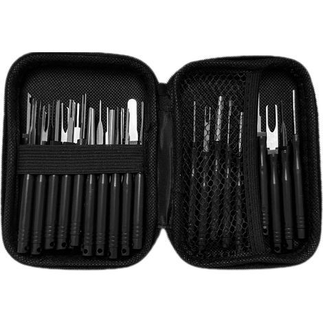Kit de 30 outils d'extraction de bornes avec 1 boîte de rangement, outil de déverrouillage de bornes de voiture, outil d'extraction de bornes, outil d'extraction de broches (1/5)