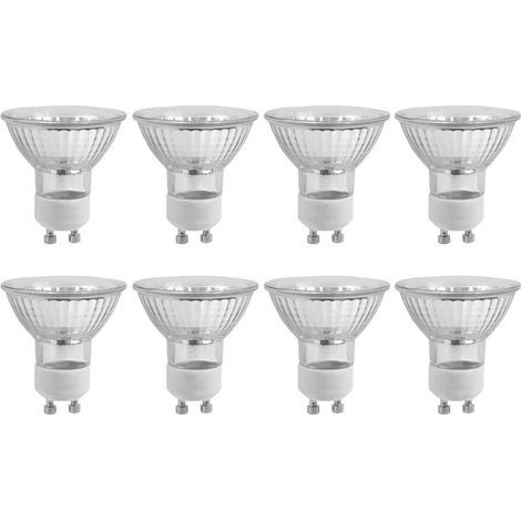 Lot de 8 ampoules halogènes GU10 35W 220V blanc chaud 2800K/NC/ - Lot de 8 ampoules halogènes GU10 35W 220V blanc chaud 2800K/NC/ (1/5)