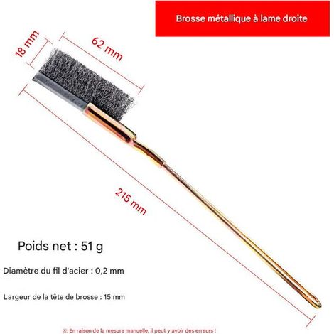 Brosse métallique coudée (lot de 2) avec poignée en fer antirouille, ensemble double pour éliminer la rouille et nettoyer (1/4)