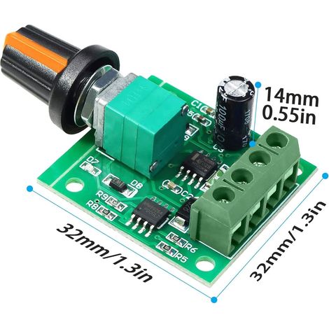Régulateur de vitesse pour moteur PWM 1.8v 3v 5v 6v 7.2v 12v 2A 30W Régulateur de vitesse pour moteur DC basse tension PWM 1803BK interrupteur réglable avec bouton de contrôle de vitesse (6 PCS)