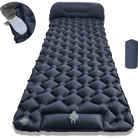 Selbstaufblasende Luftmatratze für eine Person Camping Marineblau, 190 x 60 x 5 cm (1/5)