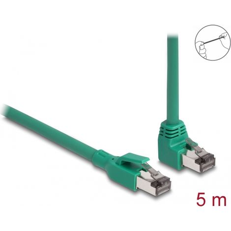 Cable de CAT.6 RJ45 PROFINET SF/UTP 90Â° acodado de 5 m verde