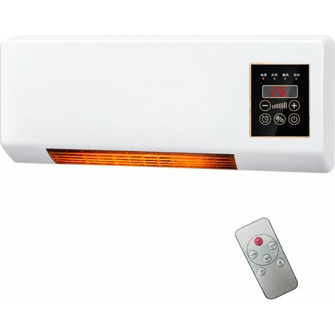 Chauffage d'appoint, Chauffage Mural 1800W PTC, Chauffe Rapide 3 min, Thermostat 16–40°C, Silencieux & Sécurisé, Pour Chambre, Couloir & Pièces sèches proches Salle de Bain (1/5)