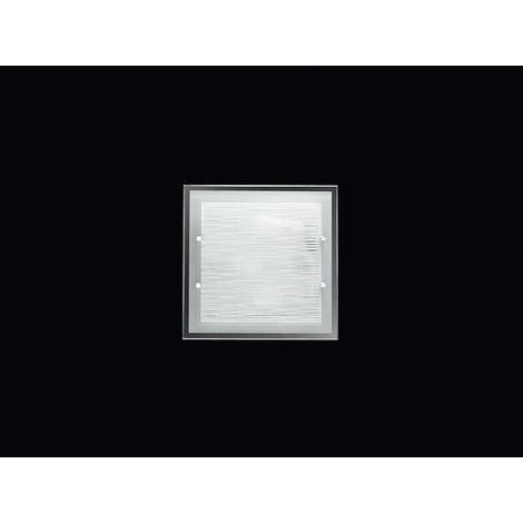 Plafonnier En Verre Strié 40X40 Cm, 3Xe27 Max 40W, Design Moderne Et Élégant Pour Éclairage Intérieur, Finition Décorative De Marque Perenz.