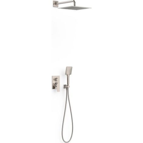 Kit mitigeur encastré 2 voies Rapid‑box pour douche Project Acier - TRES 22138004AC