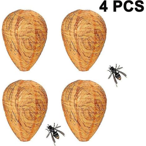 Lot de 4 répulsifs anti-guêpes imperméables et suspendus, en tissu non toxique, pour la maison et le jardin - Jaune (1/5)