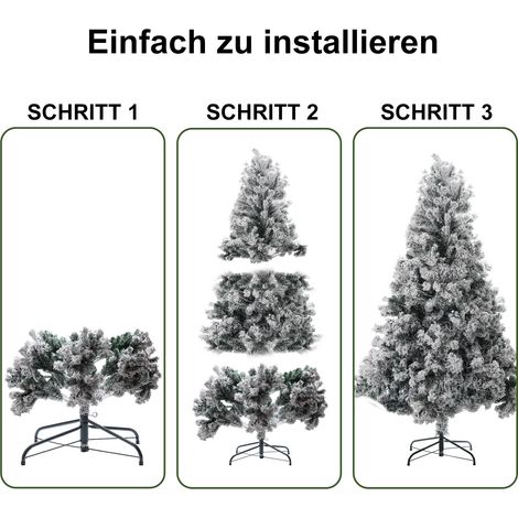 Randaco Weihnachtsbaum Beflockung Schneestaub Weihnachtsdekoration Kunstbaum 180cm mit Schneestaub (1/4)