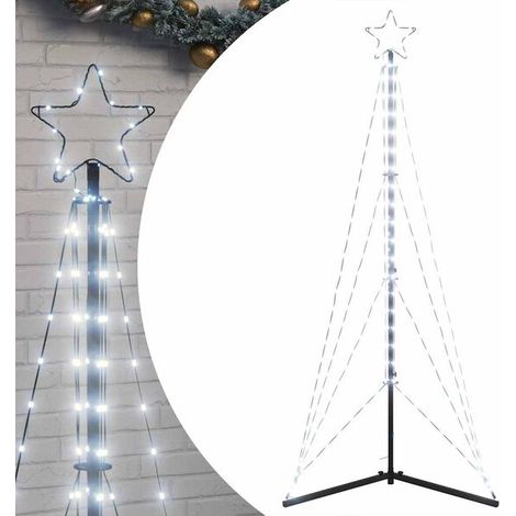 Un sapin de Noël à LED, équipé de 363 lumières LED blanc froid, d'une hauteur de 182 cm. (1/5)