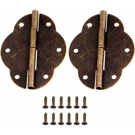 bisagras antiguas Retro con 12 Schrauben für caja de Holz vintage, caja de herramientas, Schrank, joyero, Bronze antiguo, hierro, 56 x 42 mm. (1/5)