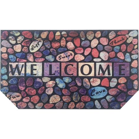 Zerbino Ingresso Moderno Effetto 3D Fondo Pvc Antiscivolo Assorbente Tappeto Porta Entrata - A