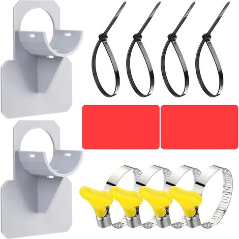 Support Tuyau Piscine - 2 Pièces - Plastique ABS et Acier - Pour Diamètre 30-37mm - Fixation Murale (1/5)