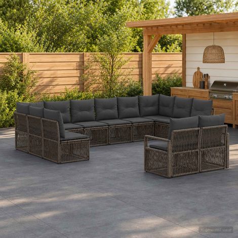 Set Divano da Giardino 12 pcs Grigio polyrattan vidaXL (1/5)