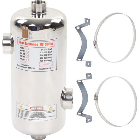 Échangeur de chaleur de piscine 40 kW, en acier inoxydable, pour spa et chauffage solaire de piscine (1/5)