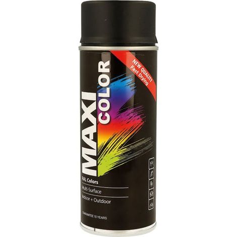 MAXICOLOR - Maxi color noir satin ral 9005 400 ml