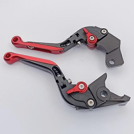 Convient aux anciennes motos Suzuki DL650/V-STROM, poignée de frein, klaxon et embrayage télescopique repliable modifiée (noir, noir, rouge) (1/4)
