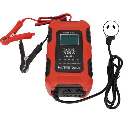 Chargeur de batterie intelligent 7 étapes, affichage numérique automatique, AC 100-240V, prise AU, pour voiture (1/5)