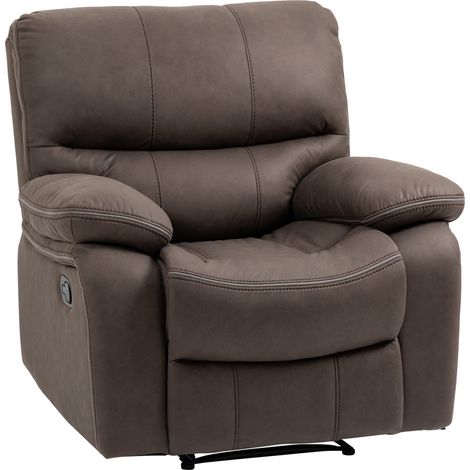 Poltrona Relax Manuale Reclinabile 97x99x96 cm in Tessuto Marrone (1/5)