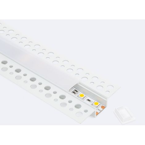 Aluminiumprofil Gipseinbau für LED Streifen bis 15mm Weiß 2 m Weiß transluzent (1/4)