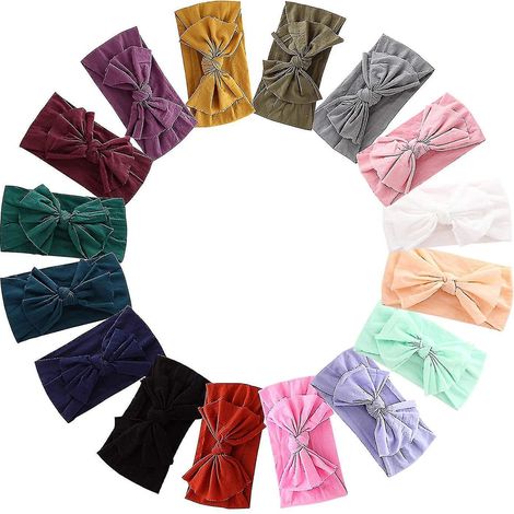 Packung mit 16 Nylon-Stirnbändern für Babys, Neugeborene, Säuglinge und Kleinkinder. (1/3)