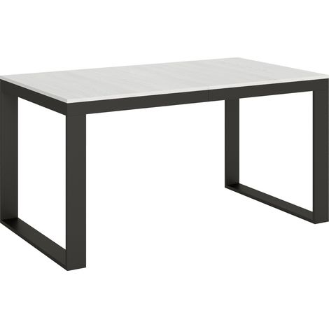 Tavolo allungabile 160/420x90 cm Tecno Evolution bianco frassino telaio e gambe antracite