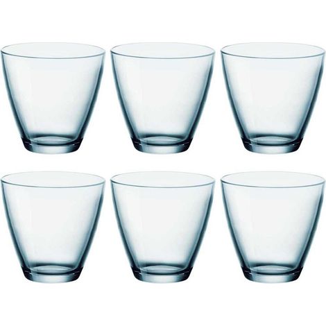 TrAdE Shop Traesio - Set Da 6 Pezzi Bicchieri In Vetro Bicchiere Per Acqua Vino Bibite Blu 26 Cl - (1/4)