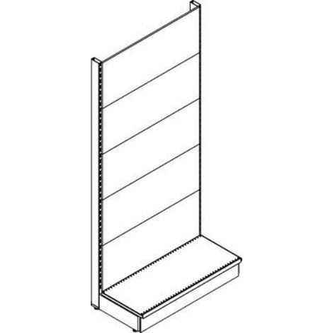 Scaffale market a parete schienale liscio ral 9016 cm 100 h.cm 215