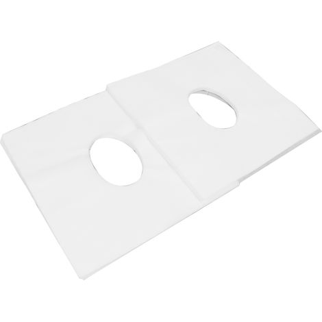 Lot de 100 housses d'appui-tête jetables, blanches, perforées, à bonne absorption d'eau et respirantes, idéales pour les salons de beauté. (1/5)