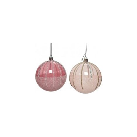 Sfera decorazione glitter colore rosa