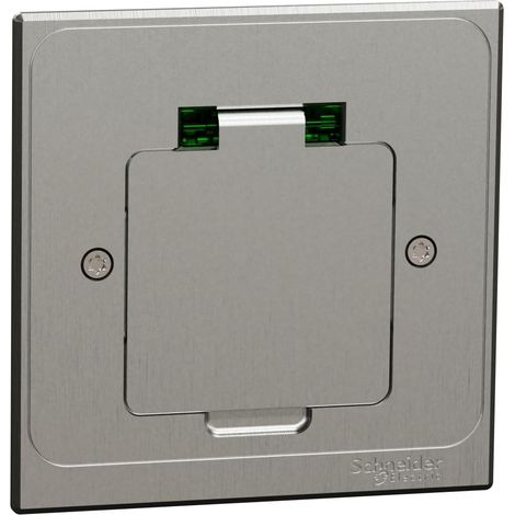 Schneider Electric – Prise de sol carrée inox brossé 2P+T 16A – Indice de protection IP44 – Résistance aux chocs IK08 – Installation en chape béton ou faux plancher (1/3)