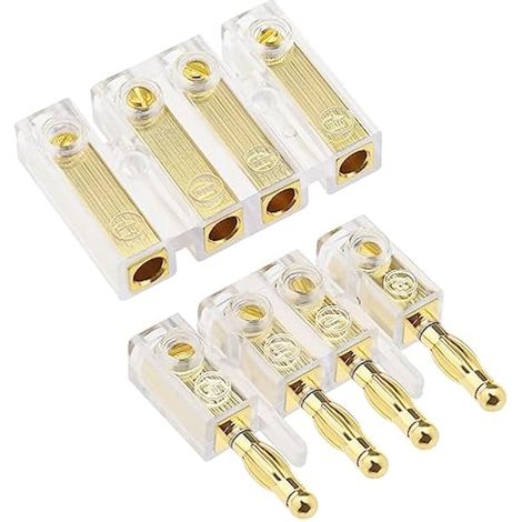 Connecteurs banane 4 voies 4mm/4.5mm, adaptateurs mâle/femelle pour câble 6mm², 24V, pour enceintes auto et bornes.