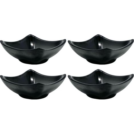 4x Dipschalen Melamin Set Schwarz 755 Snackschale Servierschale Klein Mini Saucenschälchen Soja (1/5)