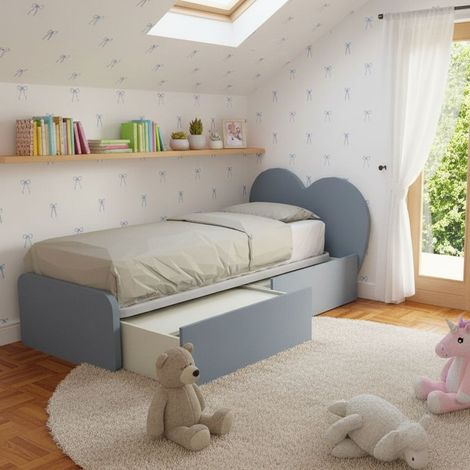 Letto singolo a cuore 80x190 con cassetti - Avio