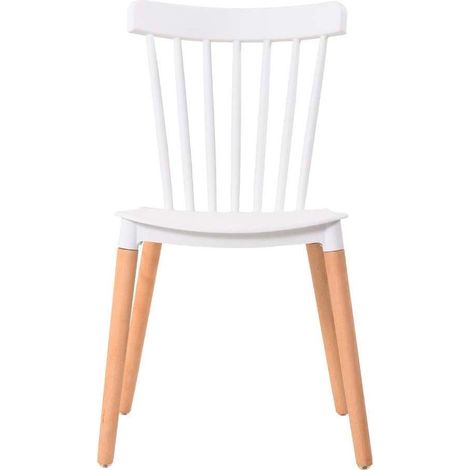 Pack de 4 sillas Md-Alma acabado en polipropileno blanco, 100cm(alto) 36cm(ancho) 55cm(largo)