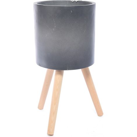 Porta vasi da esterno Cachepot "Style" in magnesia con gambe in legno Ø30 cm