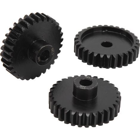 Pignon en acier noir M1.5, pignon de 8 mm, kit d'engrenages moteur à réduction de bruit pour voitures télécommandées proportionnelles 1/5, 1/8 et 1/10, 30 dents (1/5)