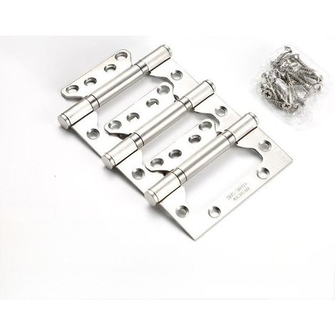 Cerniere per porte in acciaio inox, per porte d'ingresso e porte di camere da letto, 100 mm x 38 mm x 2 mm (3 pezzi) (1/4)