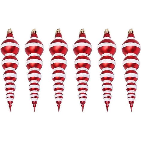 Décorations de Noël incassables en forme de courge, boules de Noël rouges à suspendre en plastique (1/5)