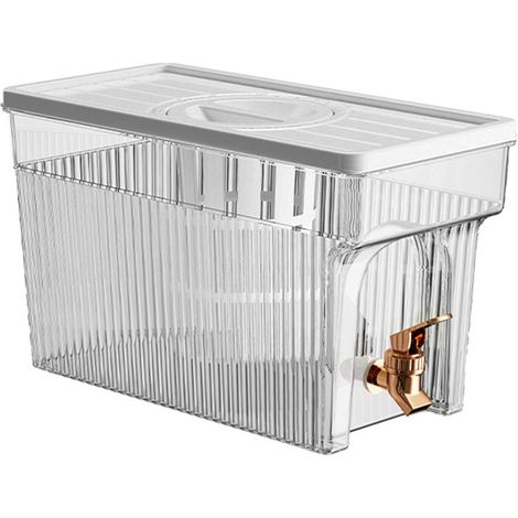 Bouilloire froide avec robinet 3L PET avec filtre à eau pour réfrigérateur, distributeur de boissons, récipient pour la maison et les fêtes, blanc