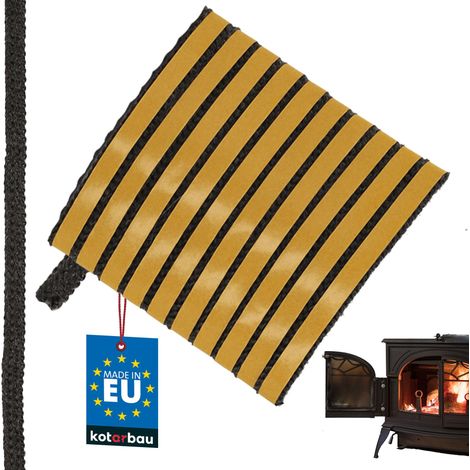 KOTARBAU® Joint Insert Cheminée - Joint Poêle À Bois - 10 x 2 mm - Fibre de Verre - 2,5 m - Noir - Résistant à la Chaleur - Autocollant (1/5)