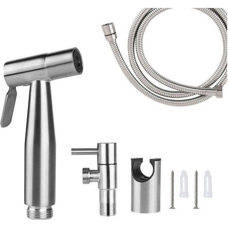 Douchette WC - Tuyau Flexible 1,5 M - Support Mural - Adaptateur Filetage G1/2 - Lot De 1 (1/5)