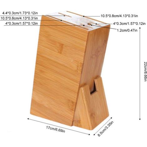 1 Stück Messerblock aus Holz, Messerblock aus Bambus, Küchenregal, Utensilienbox, ideal für die moderne Küche (1/5)