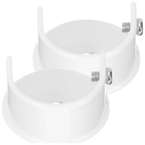 Lot de 2 supports de tringle à rideaux en alliage, avec douille pour tringle à rideaux.-3.50X3.50X1.80CM-White (1/3)