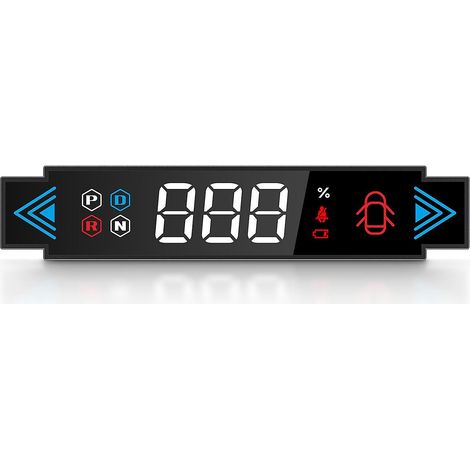 Head-Up-Display mit digitalem Tachometer: Anzeige von Fahrzeuggeschwindigkeit, Gang, Blinker, verbleibender Batteriespannung,
