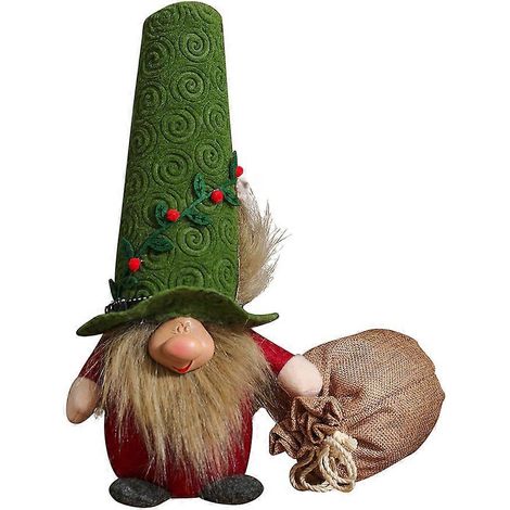 Statue de nain de Noël, poupée gnome, décoration en tissu, nain à fabriquer soi-même-30x20cm-Green