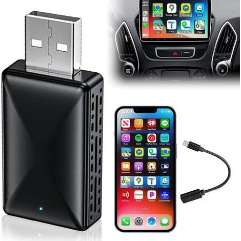 Kabelloser CarPlay-Adapter für Android Auto und iPhone, kompatibel mit iOS 10+ und Android 11.0+ (1/5)